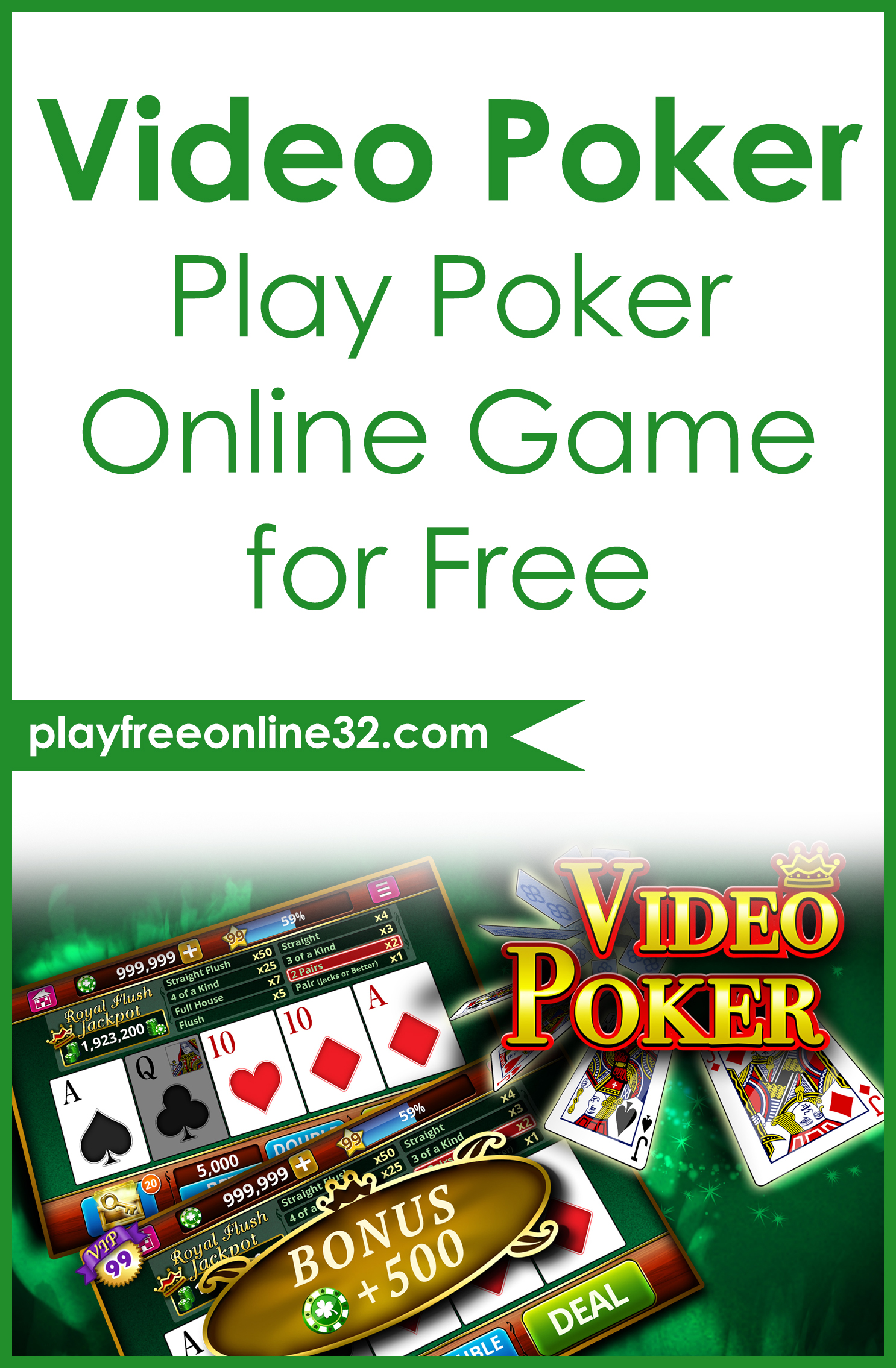 Video Poker • Play Poker Online Game for Free Pinterest
